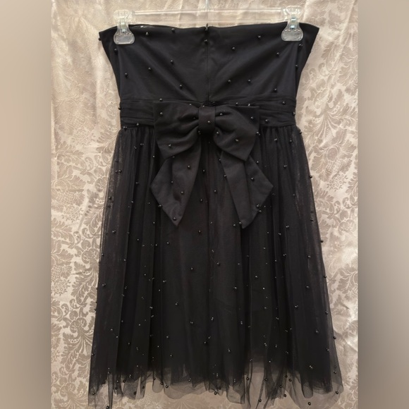 Betsey Johnson Women's Pearl Party Strapless Mini Ball Dress Black Pearls NWT - Picture 4 of 8